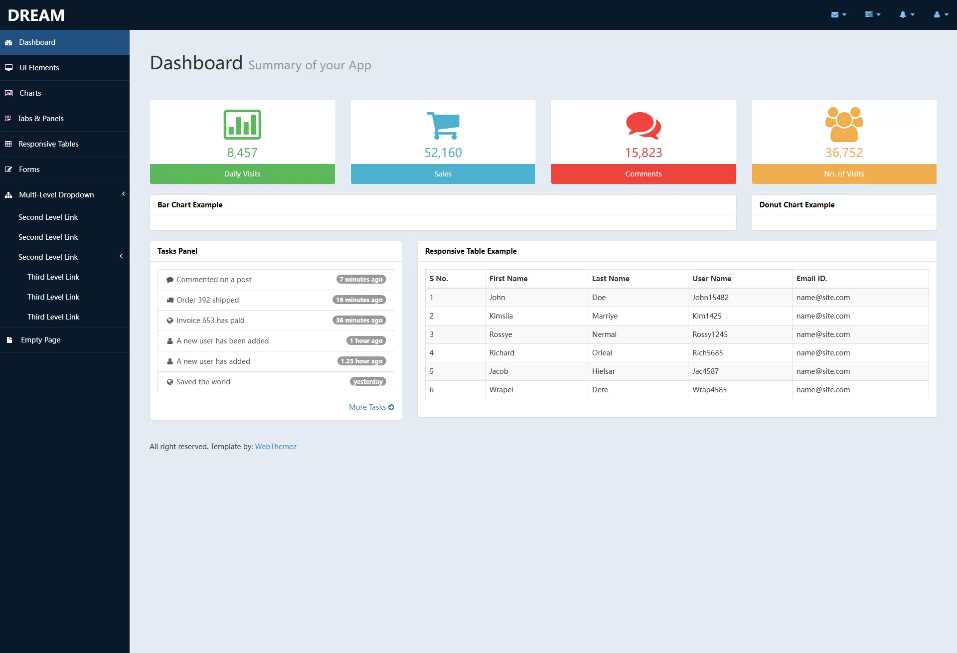 free-bootstrap-admin-template-dream
